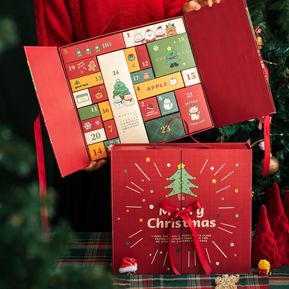 Weihnachts-Adventskalender-Geschenkbox, 24 Fächer