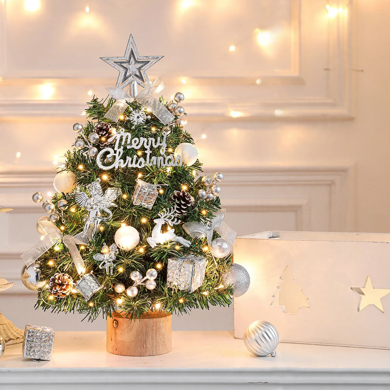Dekorativer Tisch-Weihnachtsbaum mit Holzständer