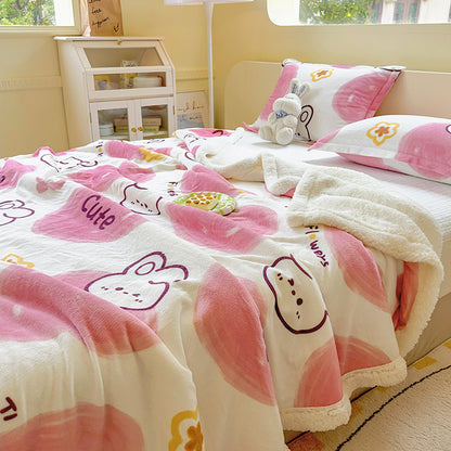 Flauschige Milchfaser-Fleece Wohndecke, winterwarm