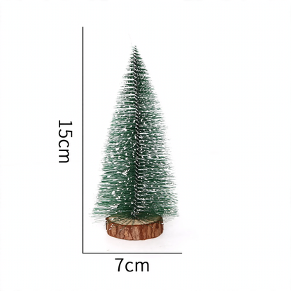 Mini-Weihnachtsbaum mit Holzsockel, beschneit, 10-40cm