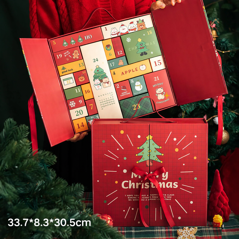 Weihnachts-Countdown-Geschenkbox, 24 Fächer