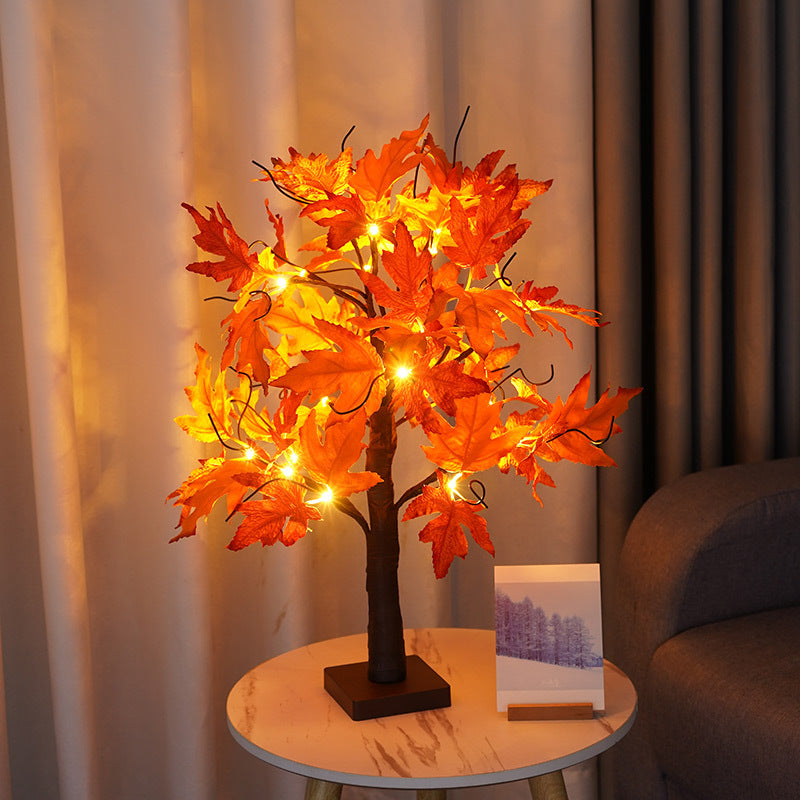 LED-Baumleuchte mit Ahornblättern
