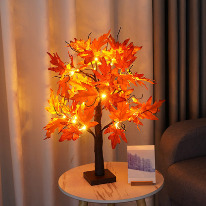 LED-Baumleuchte mit Ahornblättern