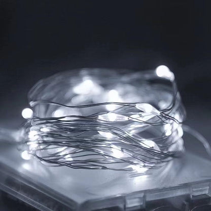 Wasserdichte LED-Silberdraht-Lichterkette, batteriebetrieben