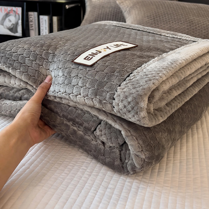 Doppelseitige Milchfaser-Fleece-Decke, warm und flauschig