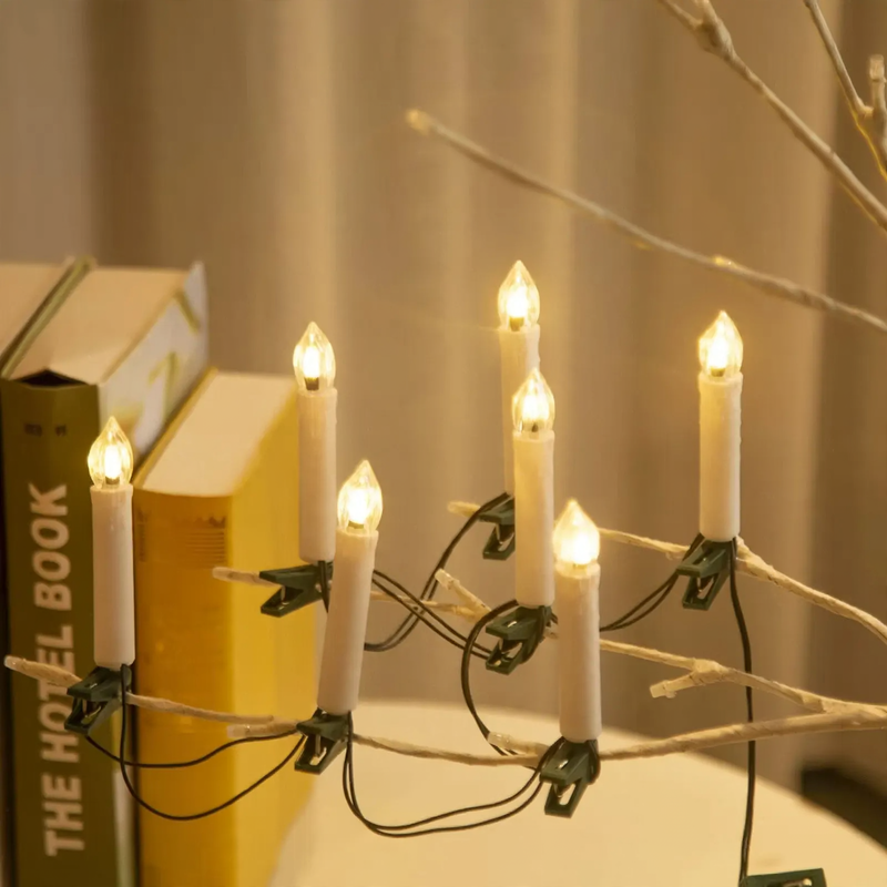 LED-Kerzen-Lichterkette mit Clip-Befestigung