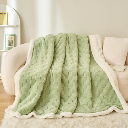 Wasserwürfel-Korallenfleece-Decke mit Lammfleece