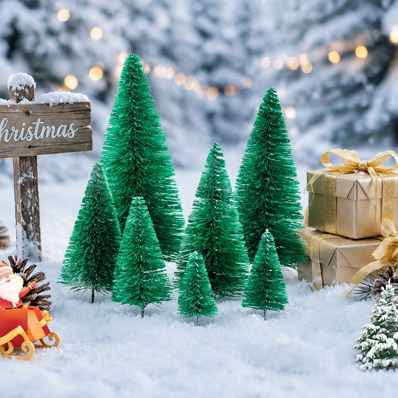 Miniatur-Weihnachtsbaum und Kranz-Dekoration