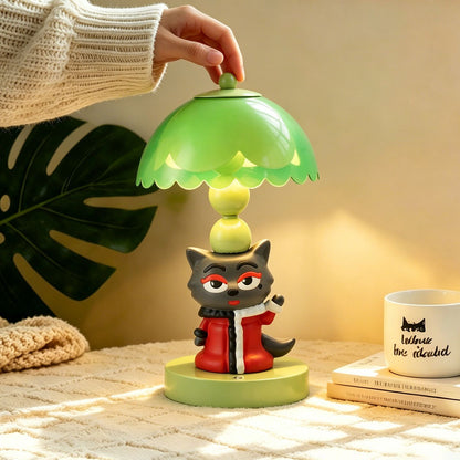 Cartoon Rote Wölfin Tischlampe