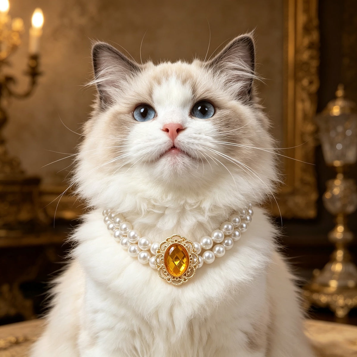 Perlenhalsband für Katzen und kleine Hunde, Prinzessin-Stil