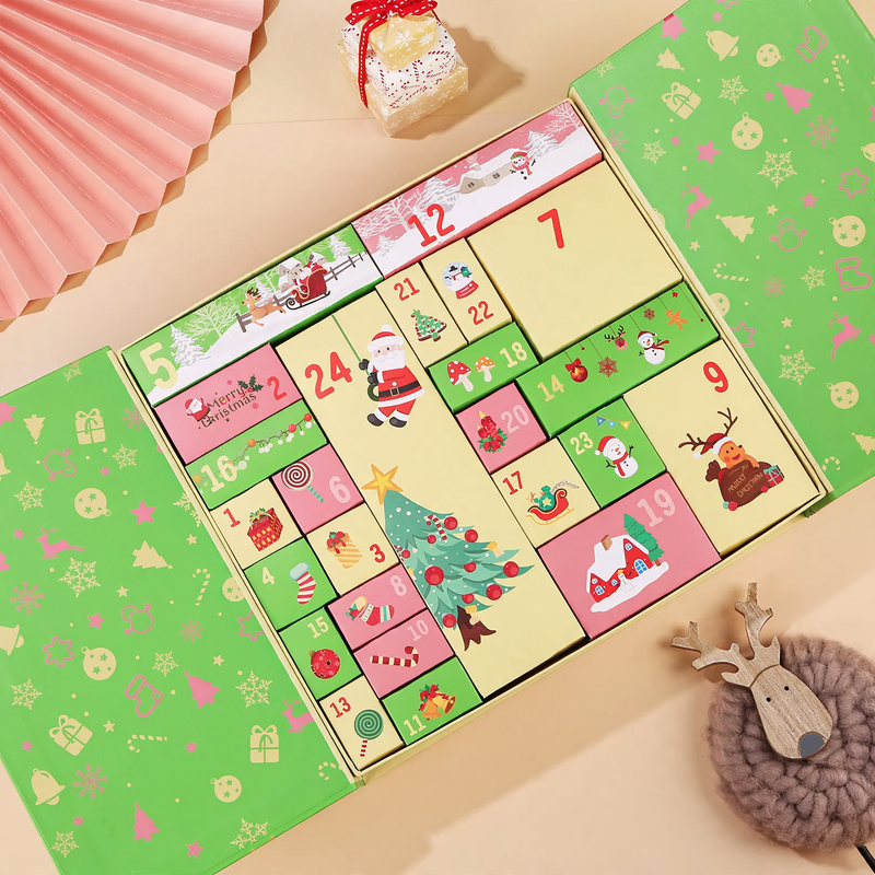 Leere Adventskalender-Geschenkboxen, 24 Fächer