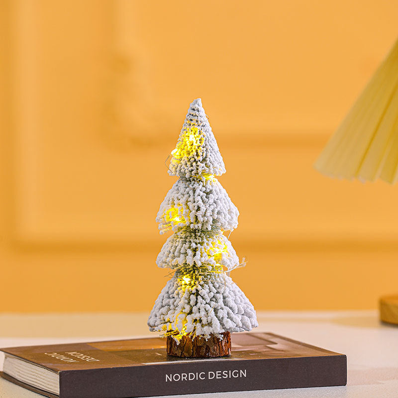 Mini-Weihnachtsbaum, Tischdekoration mit Schnee-Effekt
