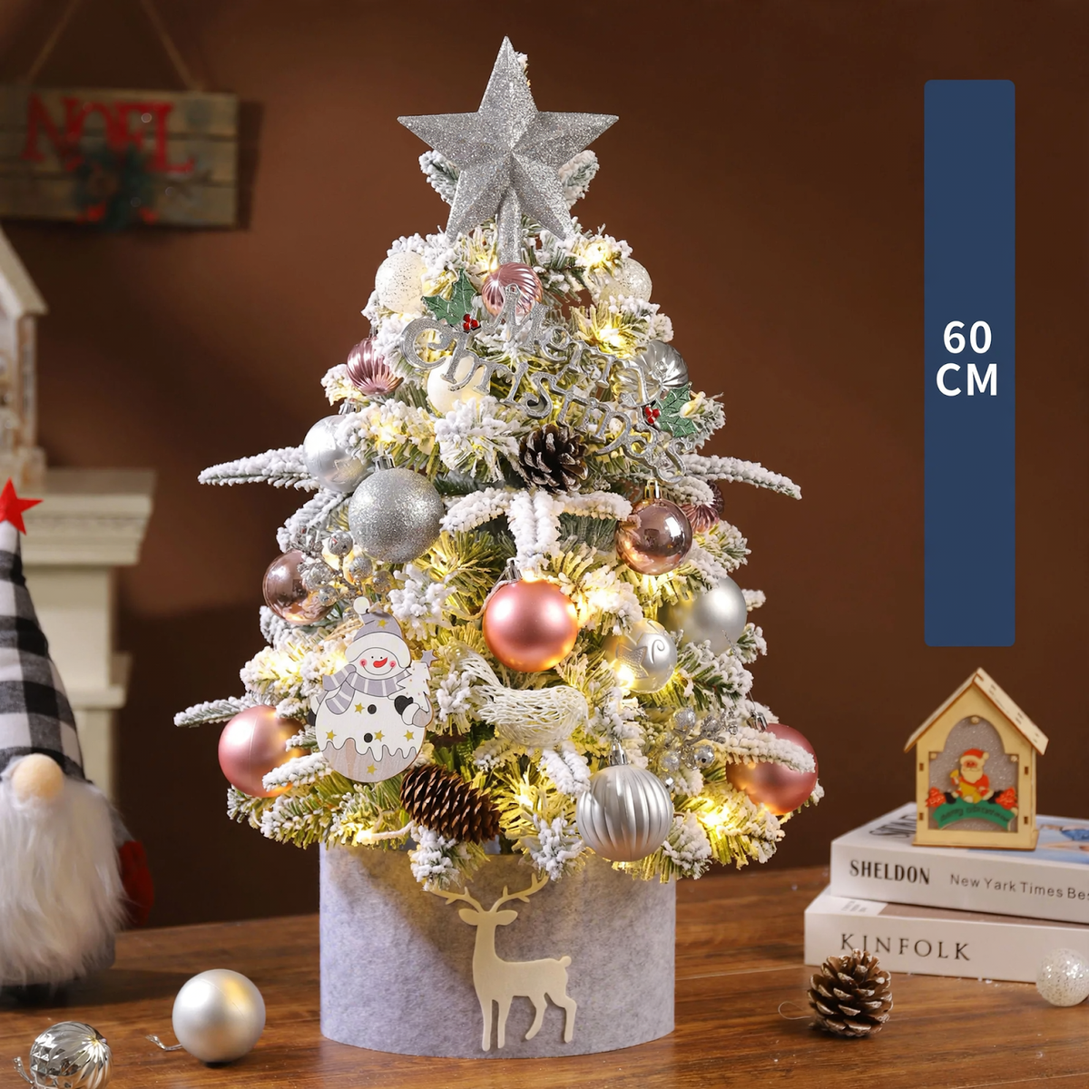 Mini-Weihnachtsbaum für den Tisch, 45-60 cm, beflockt