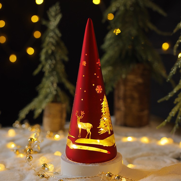 Beleuchtete Glas-Dekoration für Weihnachten