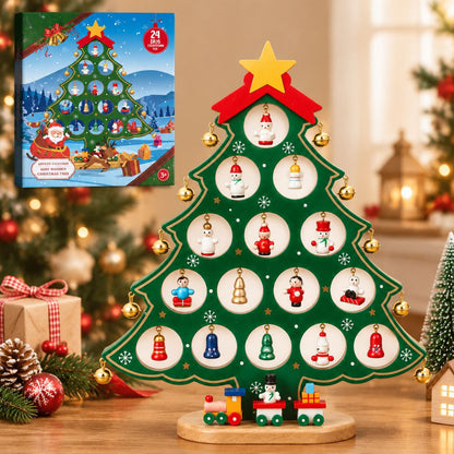 Dekorativer Holz-Weihnachtsbaum mit Beleuchtung