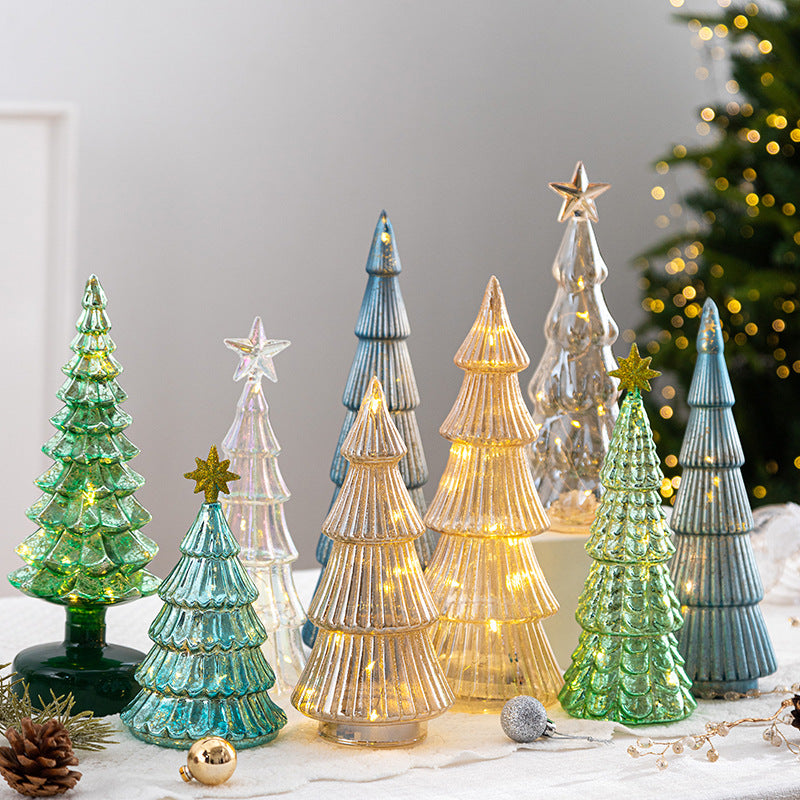 Weihnachtsbaum-Dekoration aus Glas, beleuchtet