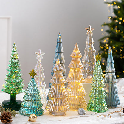 Weihnachtsbaum-Dekoration aus Glas, beleuchtet