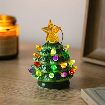 Keramik-Weihnachtsbaum-Nachtlicht, 9,2 cm