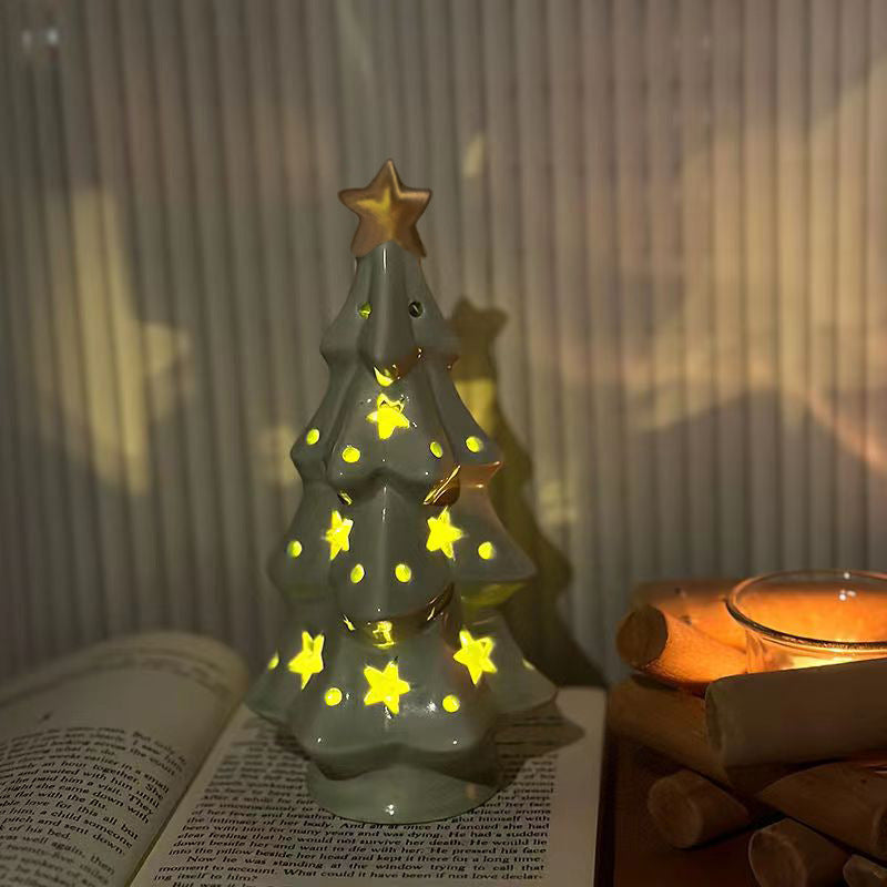 Dekorative Keramik-Weihnachtsbaum-Leuchte