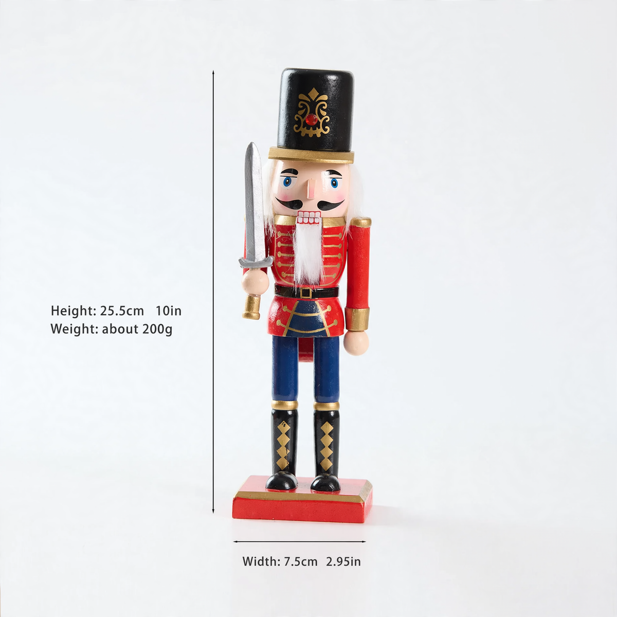 Dekorativer Nussknacker-Soldat, 30 cm oder 38 cm