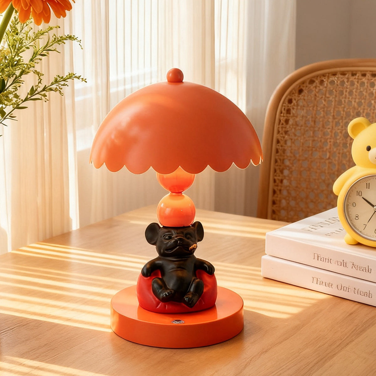 Französische Bulldogge Tischlampe, Cartoon-Design