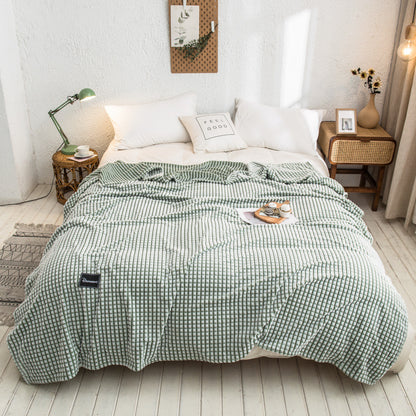 Japanische Milchfaser-Fleece Kuscheldecke, einfarbig