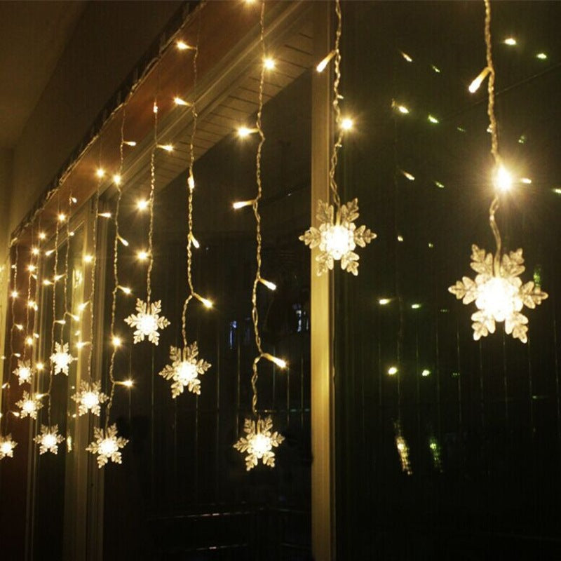 LED-Schneeflocken-Vorhang-Lichterkette