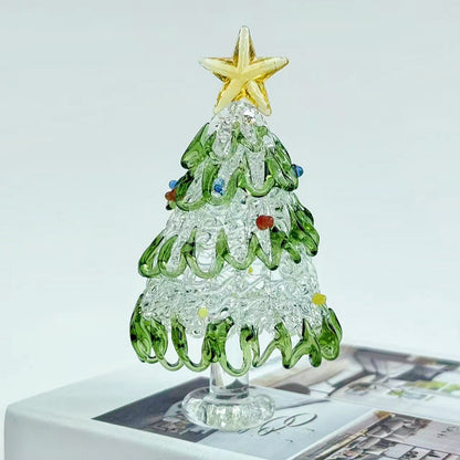 Mini-Weihnachtsbaum aus Glas, dekorative Tischfigur