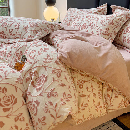 Milchfaser-Fleece Bettwäsche-Set mit 6D-Prägung