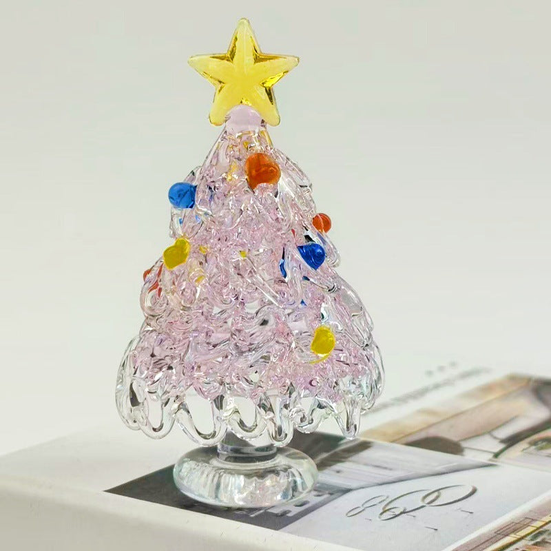 Mini-Weihnachtsbaum aus Glas, dekorative Tischfigur