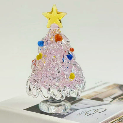 Mini-Weihnachtsbaum aus Glas, dekorative Tischfigur