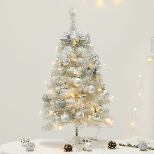 Weißer Mini-Weihnachtsbaum mit Kugeln, 45 cm oder 60 cm