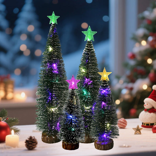 Beleuchteter Mini-Weihnachtsbaum mit Schnee-Optik