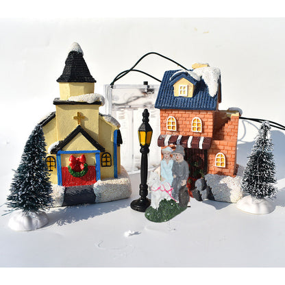 Beleuchtetes Weihnachts-Dorf-Set, 10-teilig