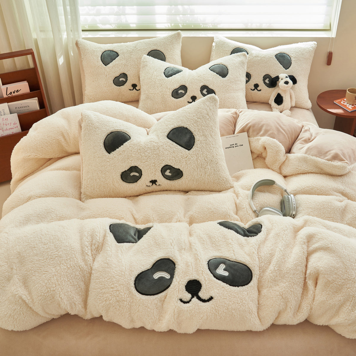 Flauschiges Milchfaser-Fleece-Bettwäsche-Set, verspielt