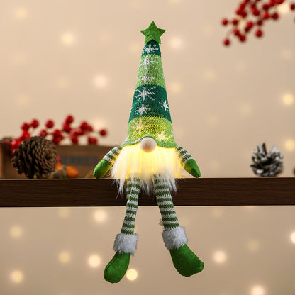 Weihnachts-Wichtelfigur mit LED-Beleuchtung und Sternenmütze