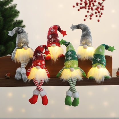 Weihnachts-Wichtelfigur mit LED-Beleuchtung und Sternenmütze