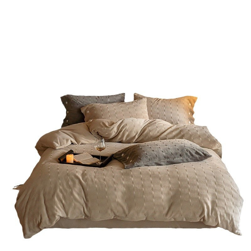 Milchfaser-Fleece Bettwäsche-Set, doppelseitig