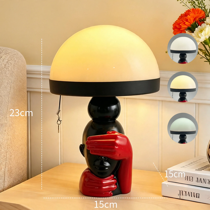 Kreative Pilz-Tischlampe mit Zugschalter