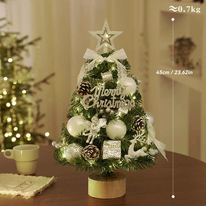 Mini-Weihnachtsbaum aus PVC mit Holzsockel
