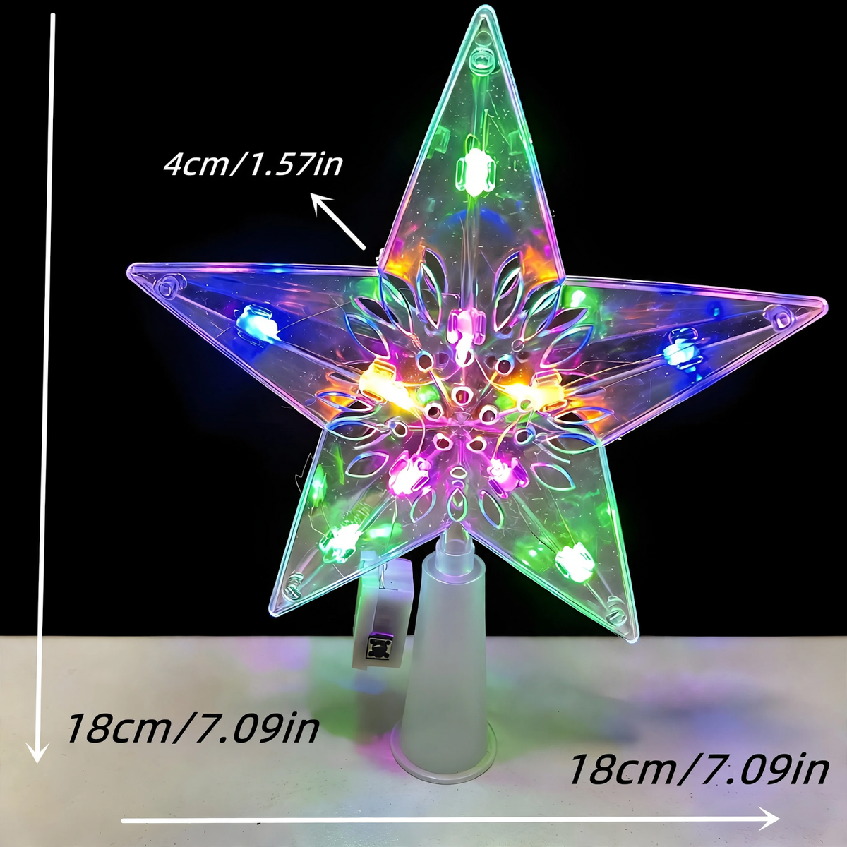 LED-Weihnachtsbaumspitze mit Stern-Design