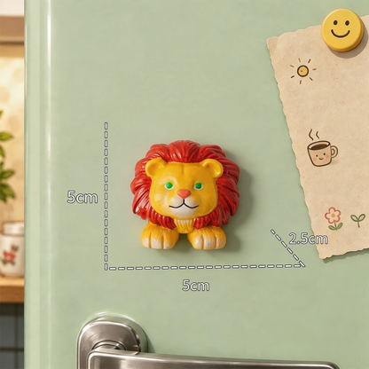3D-Wildtier-Magnete aus Kunstharz, Cartoon-Stil