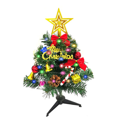 Mini-Weihnachtsbaum-Set mit Beleuchtung und Schmuck