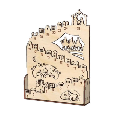 Beleuchteter Holz-Adventskalender für die Weihnachtszeit