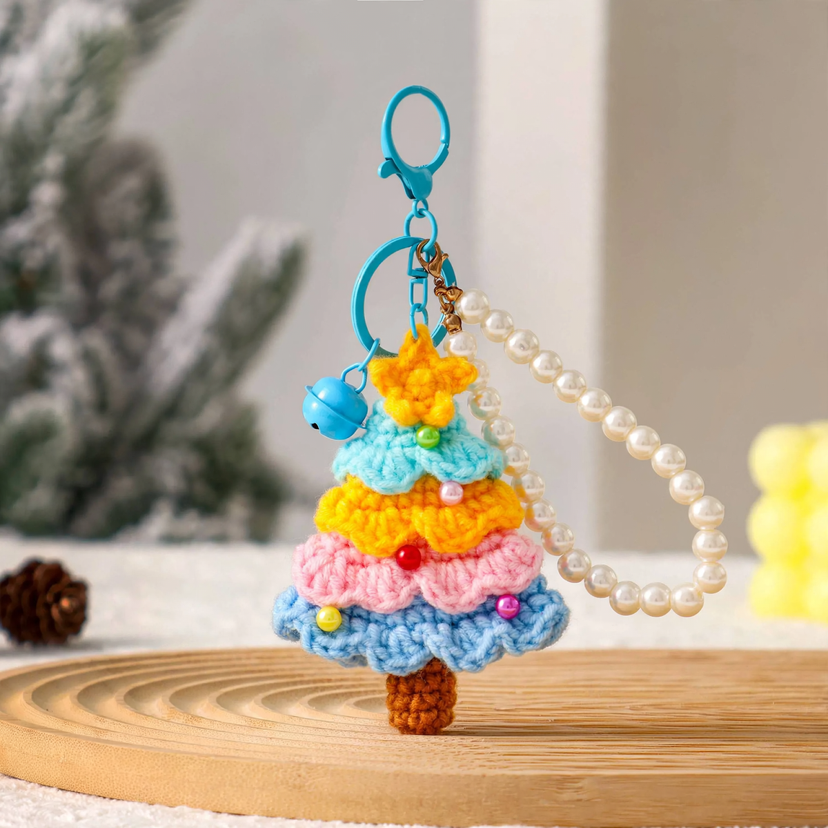 Gehäkelter Mini-Weihnachtsbaum-Anhänger