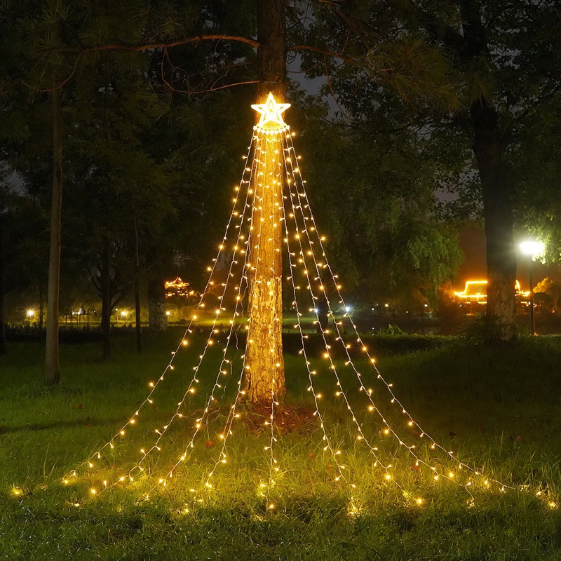 LED-Sternen-Wasserfall-Lichterkette