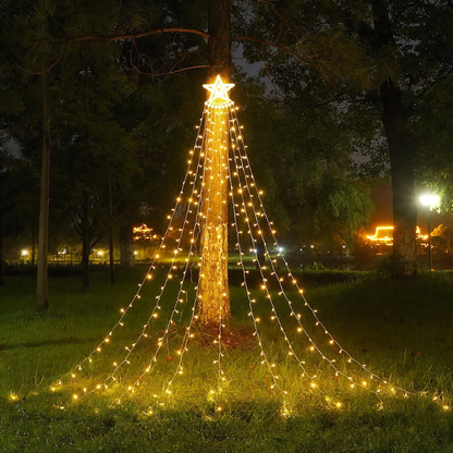 LED-Sternen-Wasserfall-Lichterkette