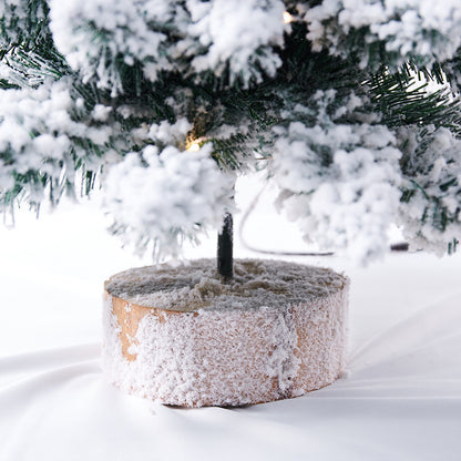 Mini-Weihnachtsbaum mit Schnee-Effekt und LED-Licht