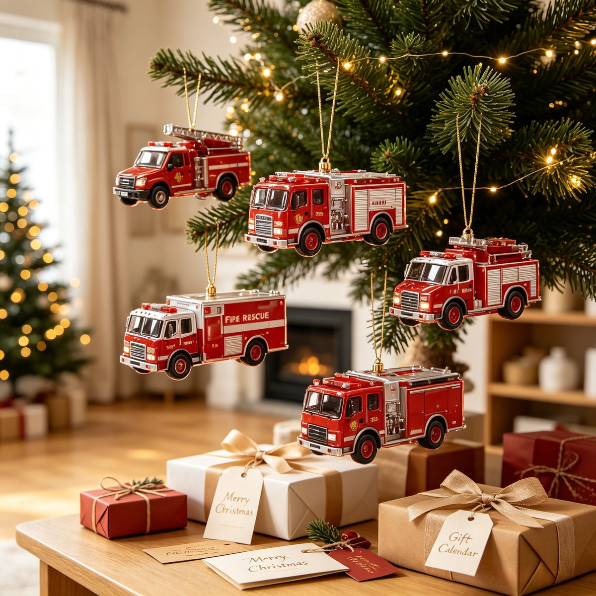Weihnachts-Adventskalender mit Fahrzeug-Anhängern