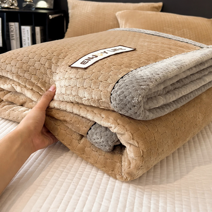 Doppelseitige Milchfaser-Fleece-Decke, warm und flauschig